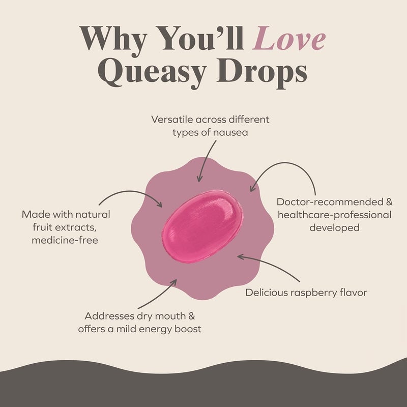Three Lollies Queasy Drops - Natural Sour Raspberry Nausea Relief for Breast Cancer Awareness - Image 4